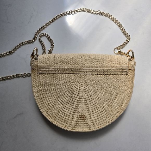 Straw Crossbody Half Moon Bag - Picture 8 of 9